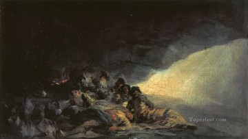  Francisco Lienzo - Vagabundos descansando en una cueva Francisco de Goya